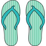 Illustrated pair of flip-flops